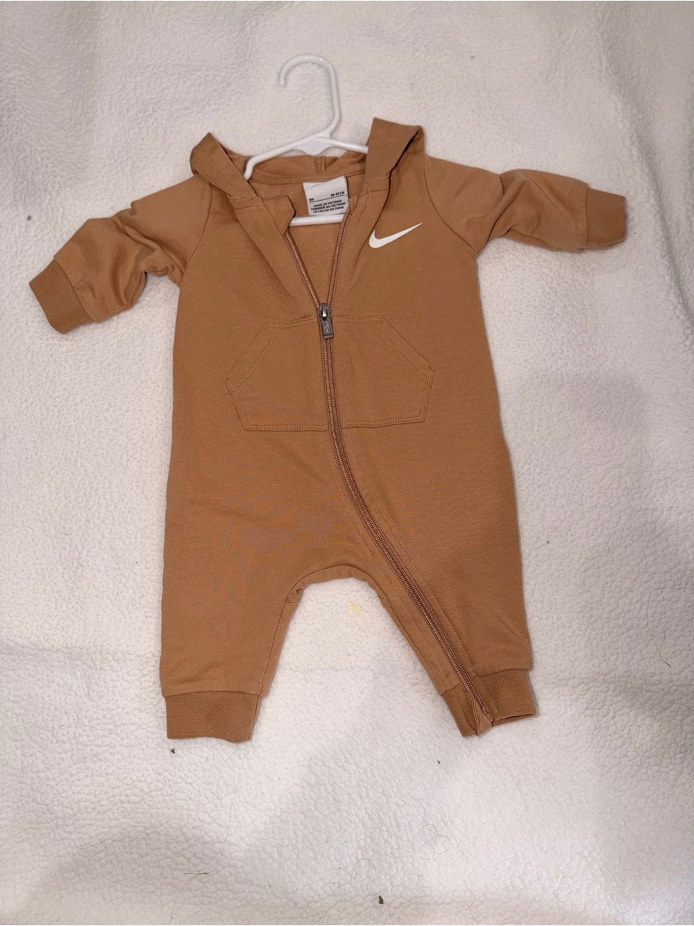 Nike Brown Hooded Zip Baby One-Piece